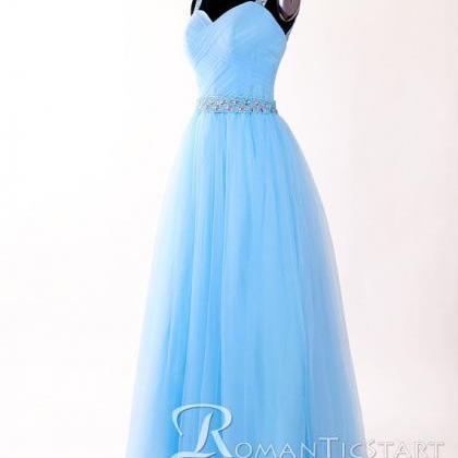 2015 Sky Blue Floor-length Prom Dress With..