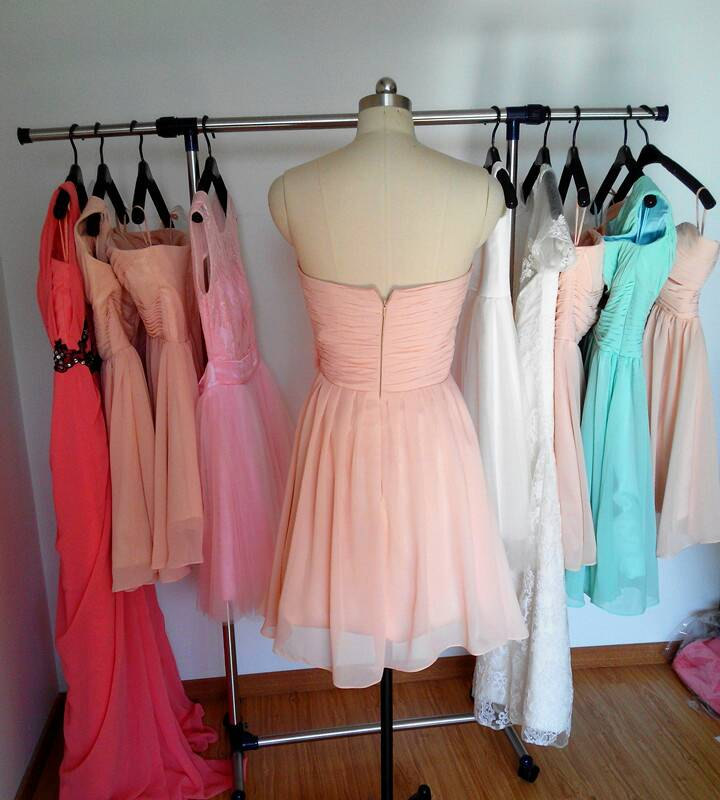 Peach Short Bridesmaid Dress, Cheap Bridesmaid Dresses, A-line ...