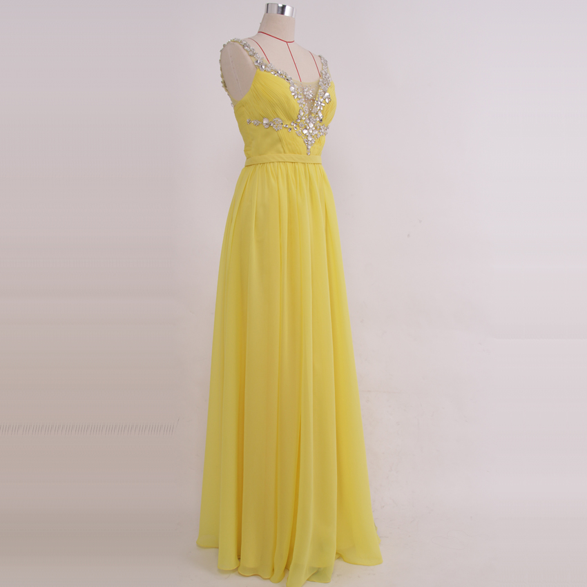 Sweetheart Prom Dresses Floor Length Prom Dress Yellow Beaded Evening Gowns On Luulla 2501